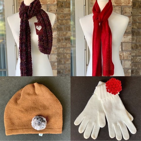 Accessories - NWT! Winter Bundle: Scarves, Beanie & Gloves